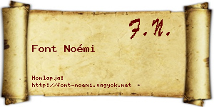 Font Noémi névjegykártya