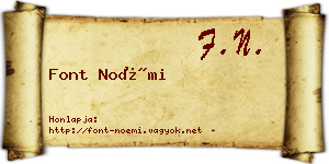 Font Noémi névjegykártya